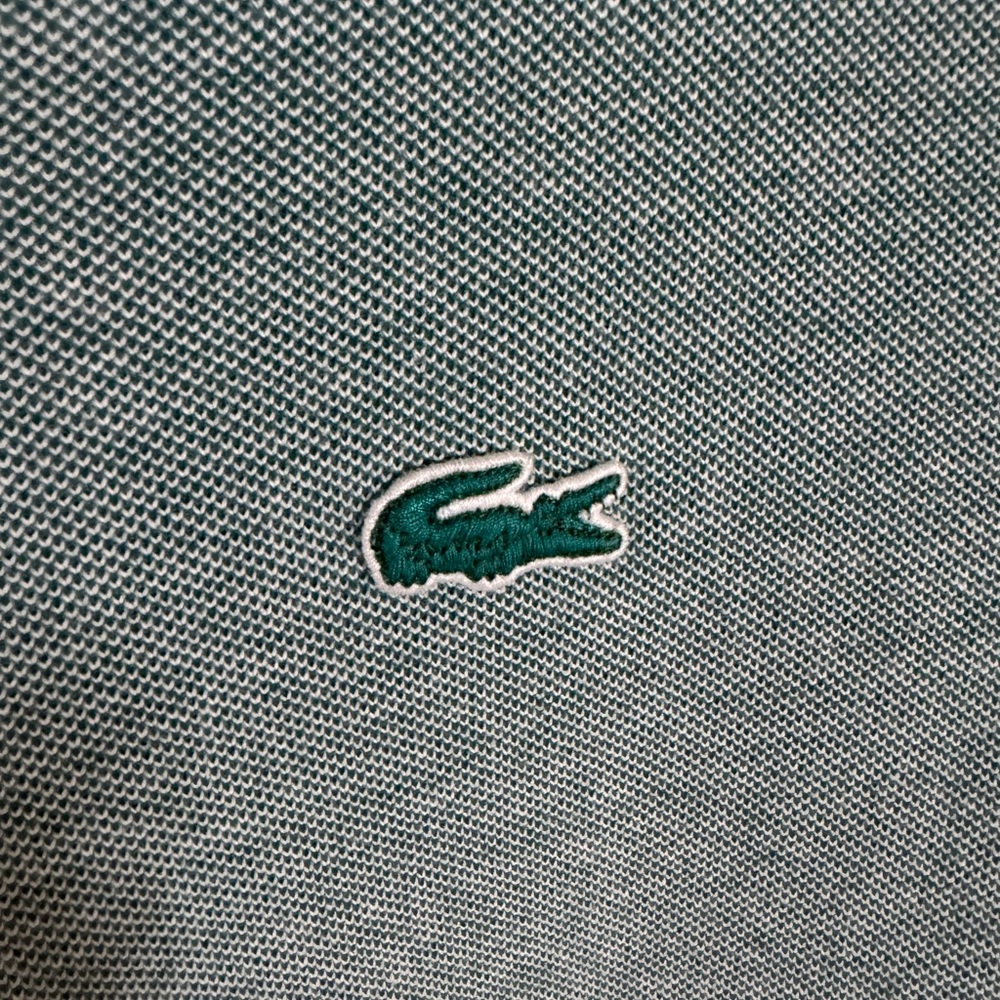 Lacoste Slim Fit Polo Shirt Green Striped Sleeve Size Small - Picture 3 of 6